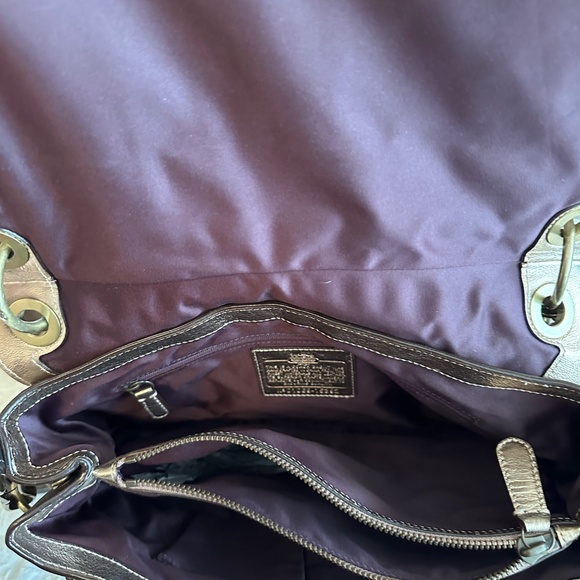 Coach Limited Edition Hampton Studded Leather Flap 15392 Bronze Rare Y2K - Picture 8 of 10